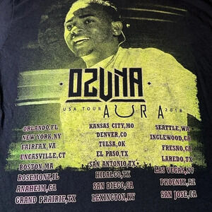 2018 ozuna tshirt concert black size adult small short sleeve Aura USA TOUR